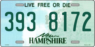 NH license plate 3938172
