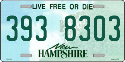 NH license plate 3938303