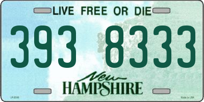 NH license plate 3938333