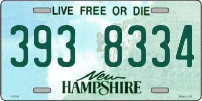NH license plate 3938334