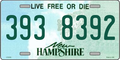 NH license plate 3938392