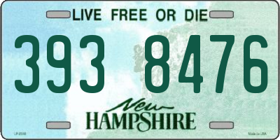 NH license plate 3938476