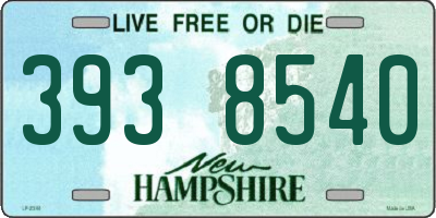 NH license plate 3938540