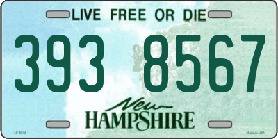 NH license plate 3938567
