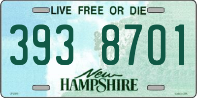 NH license plate 3938701
