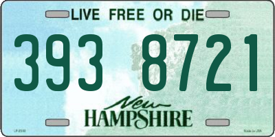 NH license plate 3938721