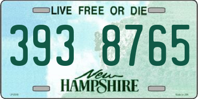 NH license plate 3938765