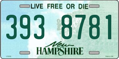 NH license plate 3938781