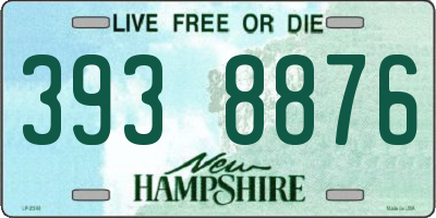 NH license plate 3938876
