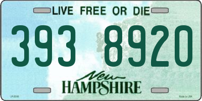 NH license plate 3938920