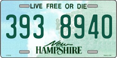 NH license plate 3938940