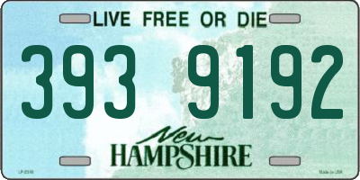 NH license plate 3939192