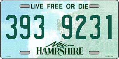 NH license plate 3939231