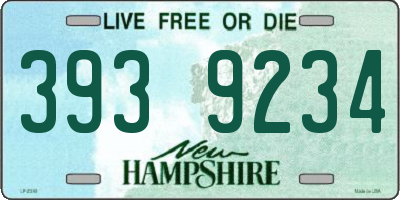 NH license plate 3939234