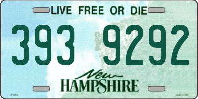 NH license plate 3939292