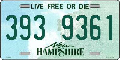 NH license plate 3939361