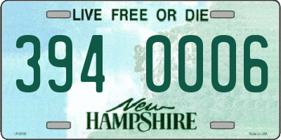 NH license plate 3940006