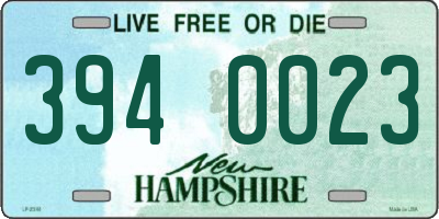 NH license plate 3940023