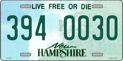 NH license plate 3940030