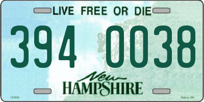 NH license plate 3940038