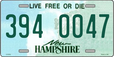 NH license plate 3940047