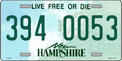 NH license plate 3940053