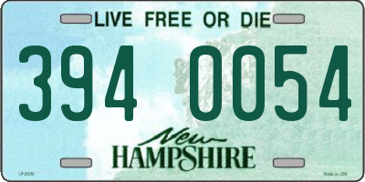 NH license plate 3940054