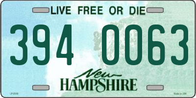 NH license plate 3940063