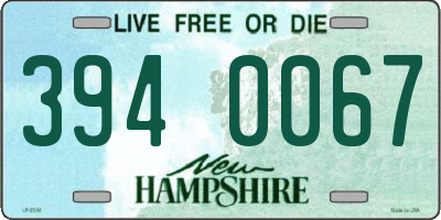 NH license plate 3940067
