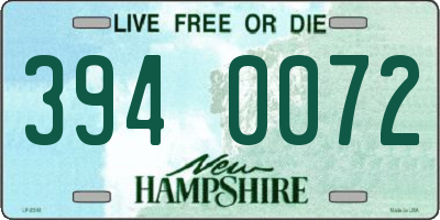 NH license plate 3940072