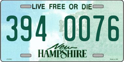 NH license plate 3940076