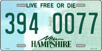 NH license plate 3940077