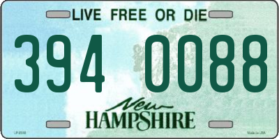 NH license plate 3940088