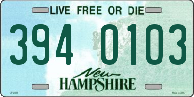 NH license plate 3940103