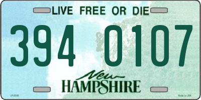 NH license plate 3940107