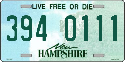 NH license plate 3940111