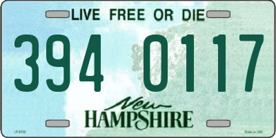 NH license plate 3940117