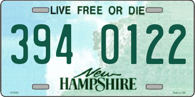 NH license plate 3940122