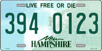 NH license plate 3940123