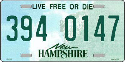 NH license plate 3940147