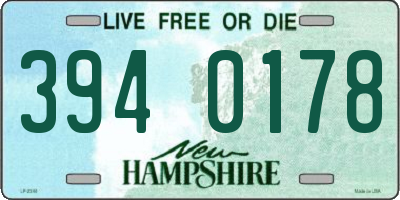 NH license plate 3940178