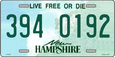 NH license plate 3940192