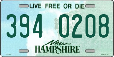 NH license plate 3940208