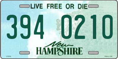 NH license plate 3940210