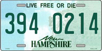 NH license plate 3940214