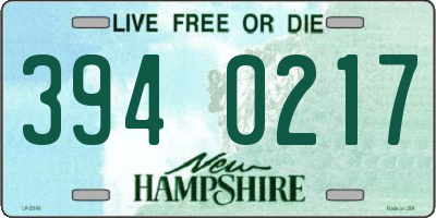 NH license plate 3940217