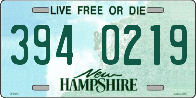 NH license plate 3940219