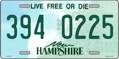 NH license plate 3940225