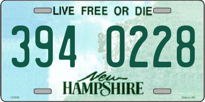 NH license plate 3940228