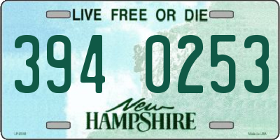 NH license plate 3940253